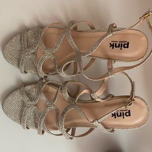 NWOT Pink Paradox London Gold Heels